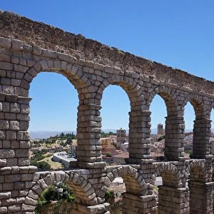 Close up on Roman Aqueduct, Segovia, Madrid