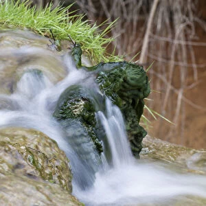 Close up of a small waterfall
