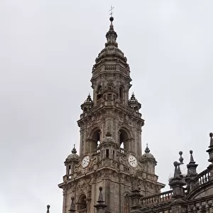 Close Up, Clock Tower Cathedral of Santiago de Compostela, Spain