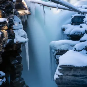 Close-up scene of Athabasca Falls, AB, Canada Close-up scene of Athabasca Falls, AB, Canada