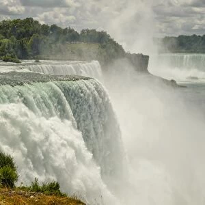 Close-up view of the American Falls in Niagara Falls, US
