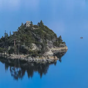 Close up view of Fannette Island in Emerald Bay, Lake Tahoe, Nevada Close up view of Fannette Island in Emerald Bay, Lake Tahoe, Nevada
