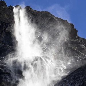 Close up Waterfalls Gavarnie. Hautes Pyrenees. France. World Heritage by UNESCO, the great waterfall