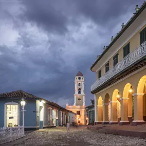 Cloudy sky over a colonial town in Cuba