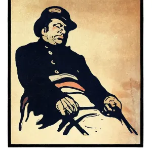 Coachman in London City art nouveau illustration 1898 Coachman in London City art nouveau illustration 1898