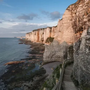 Coast with chalk cliffs, Etretat, Normandy, France Coast with chalk cliffs, Etretat, Normandy, France