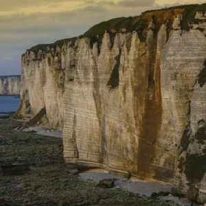Coast with chalk cliffs, Etretat, Normandy, France Coast with chalk cliffs, Etretat, Normandy, France