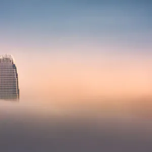 a coastal fog over Hong Kong victoria bay a coastal fog over Hong Kong victoria bay