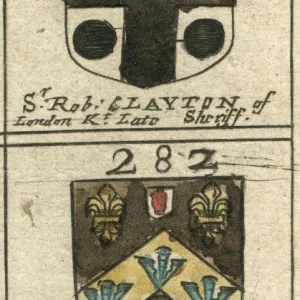 17th Century Clayton and Reeve Coat of Arms Print 17th Century Clayton and Reeve Coat of Arms Print