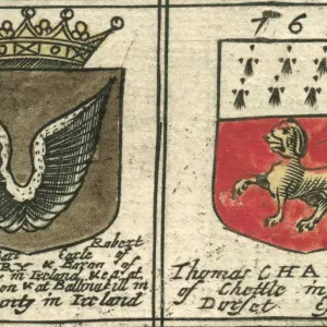 17th Century Print of Ridgeway and Chaffin Coats of Arms 17th Century Print of Ridgeway and Chaffin Coats of Arms