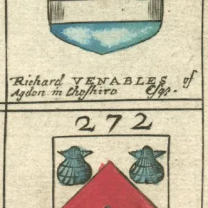 17th Century Venables and Beheathland Coat of Arms Print 17th Century Venables and Beheathland Coat of Arms Print