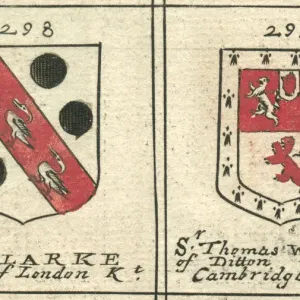 17th Century Coat of Arms Copperplate Engraving Print 17th Century Coat of Arms Copperplate Engraving Print