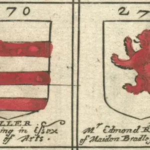 Coat of arms copperplate 17th century Fuller and Reddish Coat of arms copperplate 17th century Fuller and Reddish