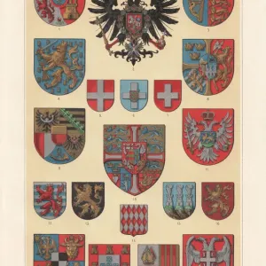 Historical European State Coats of Arms Print (1897) Historical European State Coats of Arms Print (1897)