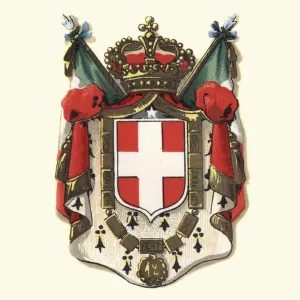 1898 Italy Coat of Arms Print 1898 Italy Coat of Arms Print