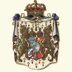 1898 Sweden and Norway Coat of Arms Print 1898 Sweden and Norway Coat of Arms Print
