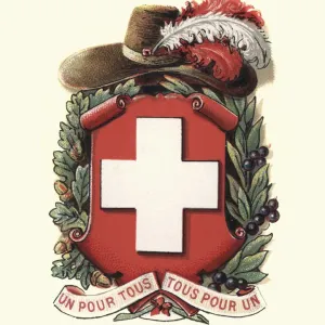 1898 Coat of Arms Print of Switzerland 1898 Coat of Arms Print of Switzerland