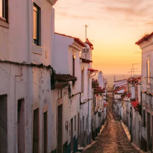 Cobbled street at Estremoz, Alentejo, Portugal