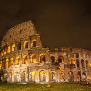 Roman Coliseum Nighttime Print
