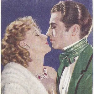 Collectible cigarette card, Famous Love Scenes series, 1939 Collectible cigarette card, Famous Love Scenes series, 1939