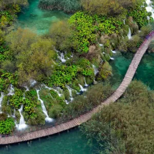 Color of Plitvice National Park in autumn season, Croatia Color of Plitvice National Park in autumn season, Croatia