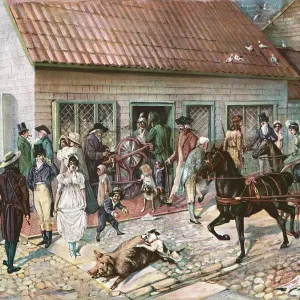 Color Print Showing the Corner of Liberty and William Streets After Daniel Carter Beard Color Print Showing the Corner of Liberty and William Streets After Daniel Carter Beard