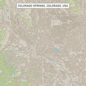 Colorado Springs Colorado US City Street Map