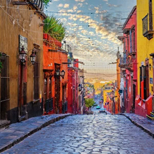 Colorful alley in San Miguel de Allende, Mexico