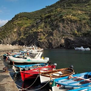Colorful Fishing Harbor Of Vernazza, Cinque Terre National Park, Liguria Region, Northern Italy