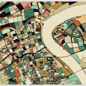 colorful Shanghai art map colorful Shanghai art map
