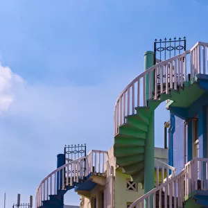 The colorful spiral staircases in Singapore
