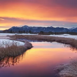 Colorful Sunrise Print with the Alps