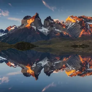 Colorful Sunset Print of Torres del Paine National Park
