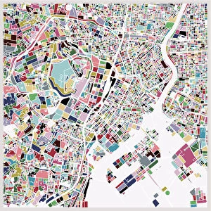 colorful Tokyo art map background 2