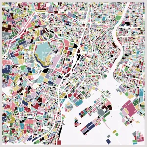 Colorful Tokyo Art Print Map Background Colorful Tokyo Art Print Map Background