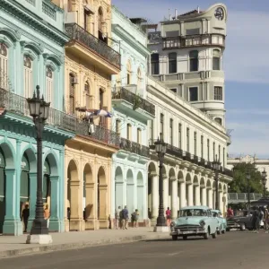 Colorful tropical buildings in old Havana