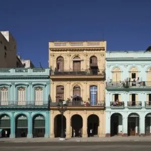Colorful tropical buildings in old Havana