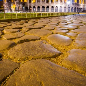 The Colosseum at dawn in Rome, Italy