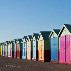 Colourful beach huts