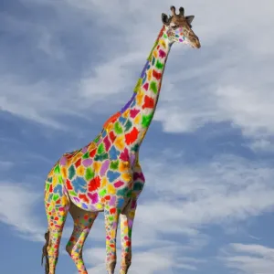 Colourful Giraffe Print: Unique Animal Art Colourful Giraffe Print: Unique Animal Art