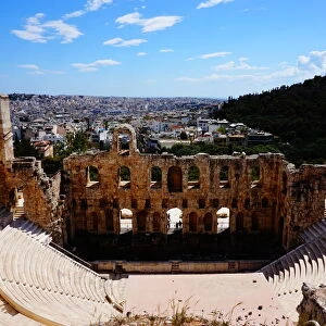 Colourful Overview on the Odeon, Herodes Atticus, Athens, Greece