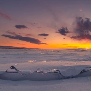 colourful sunset at lake Baikal