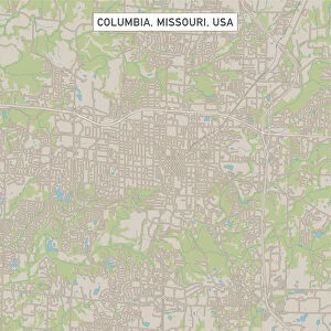 Columbia Missouri US City Street Map