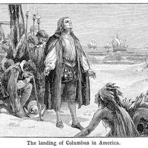 Christopher Columbus Landing in America Print Christopher Columbus Landing in America Print