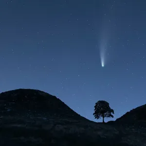 Comet Neowise Over Sycamore Gap (Hadrian's Wall). Northumberland. UK