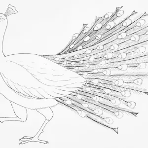 Common Peafowl Print, Side View Common Peafowl Print, Side View