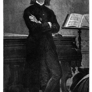 Composer Franz Liszt engraving 1894 Composer Franz Liszt engraving 1894