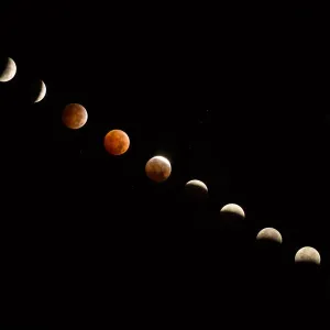 Composite of Total Lunar Eclipse in a dark sky Composite of Total Lunar Eclipse in a dark sky