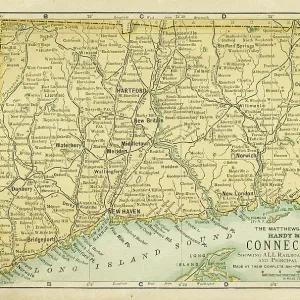 Connecticut USA map 1898 Connecticut USA map 1898