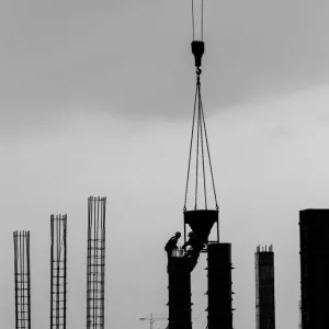 Construction crane silhouettes Construction crane silhouettes